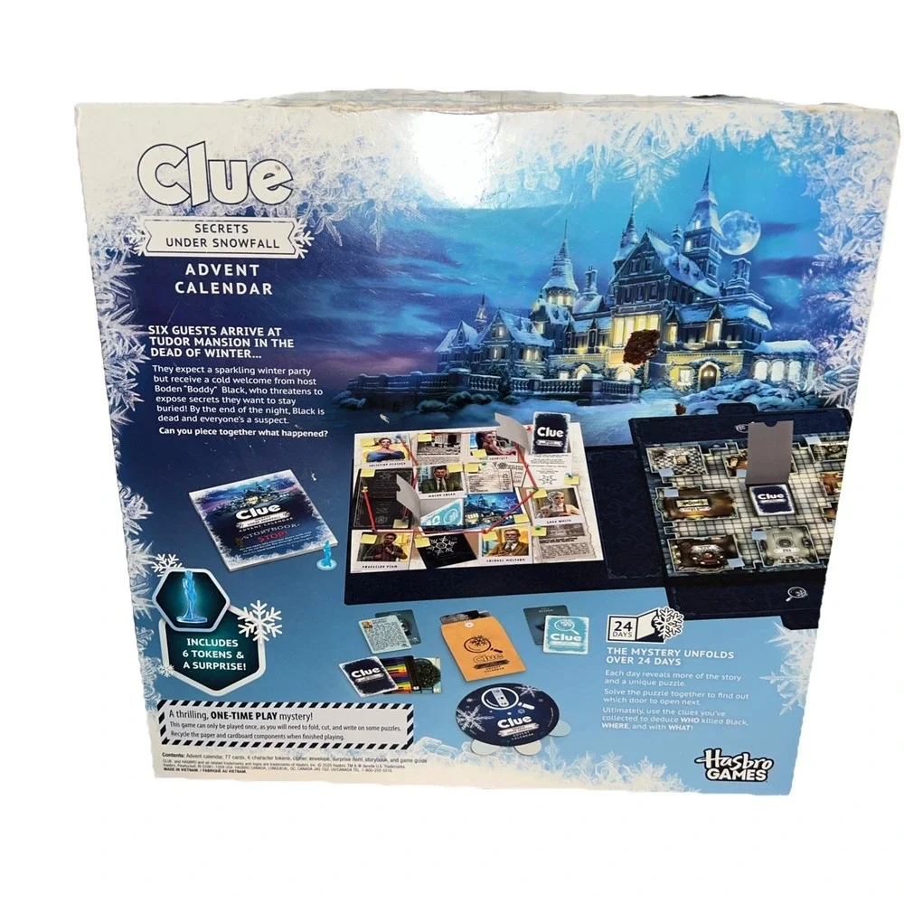 Clue Advent Calendar: Secrets Under Snowfall | 24 Days | Family Mystery Games‎